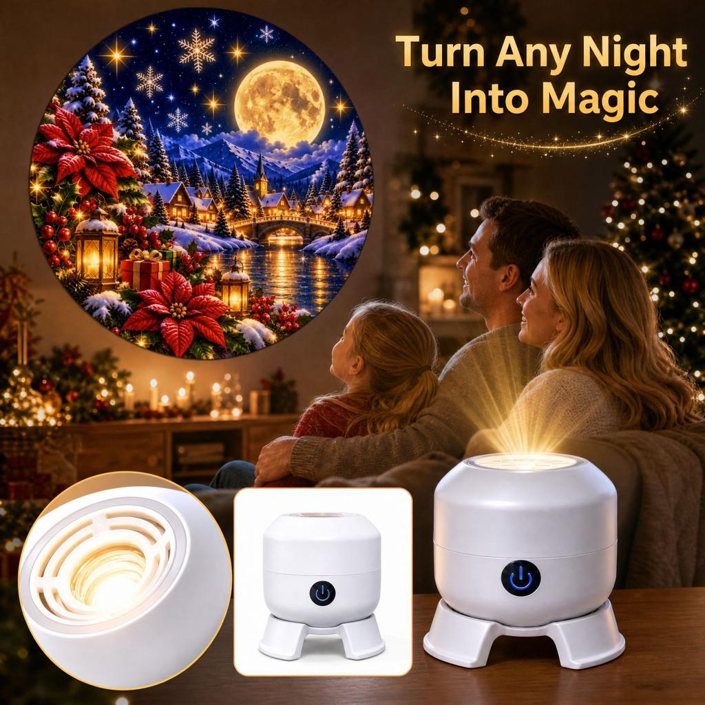 Holiday Projection Stage Light with Rotating Colorful Effects for Christmas and Halloween