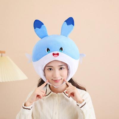 Cute Ice Dragon Hood Hat, Plush Hood, Photo Props, Cartoon Hood Performance Props