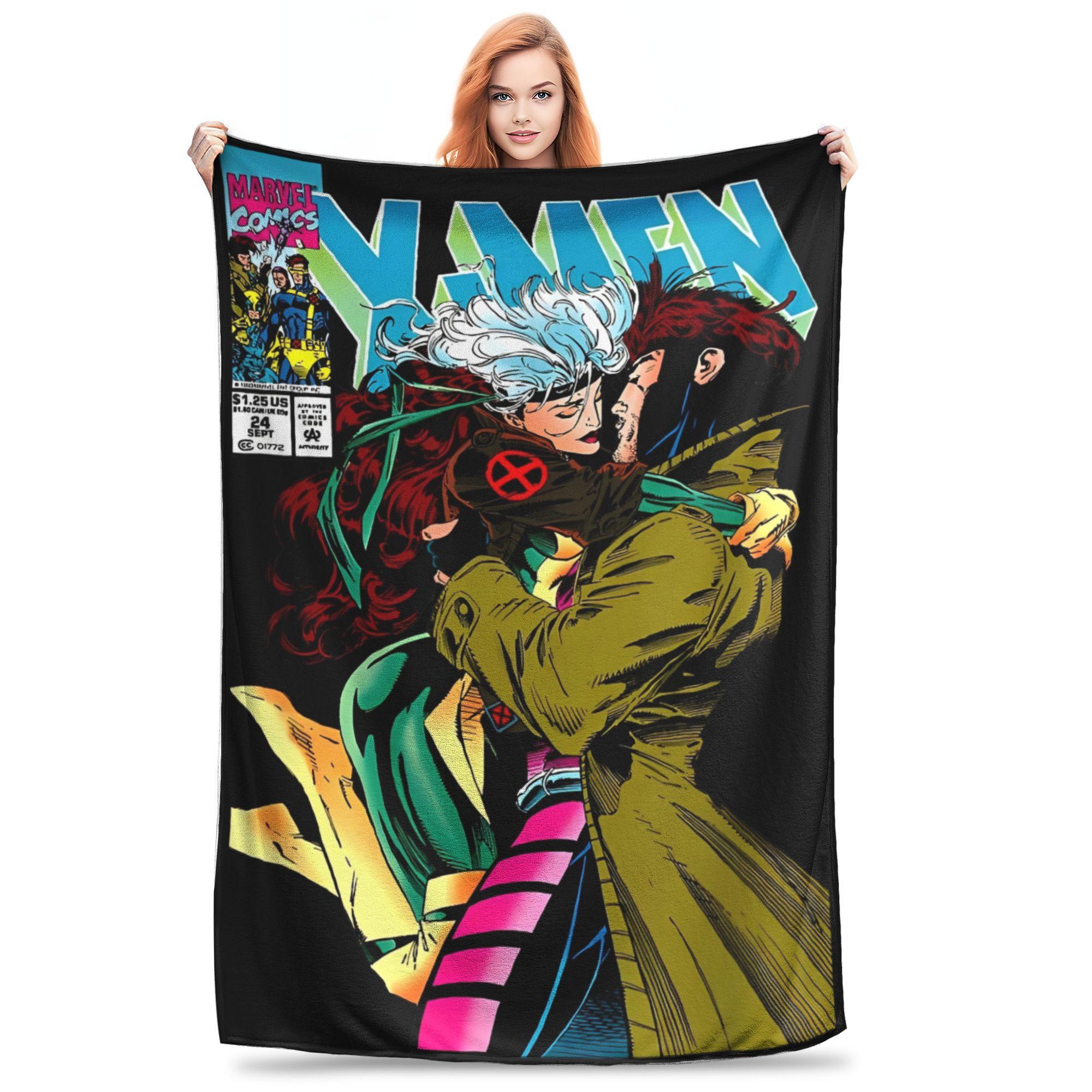 

Люди Икс Гамбит и Роуг Красивая пара Обложка Принт Плед Ультрамягкие Пледы для Гостиной 50x60 Дюймов Несколько размеров 30x40in