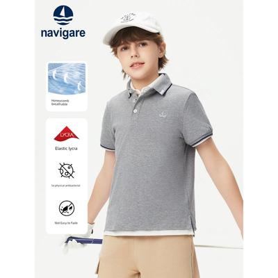 Navigare Italian Small Sailboat Kidsren's Polo Shirt 2026 Summer Thin Boys' Short-Sleeved T-Shirt Top