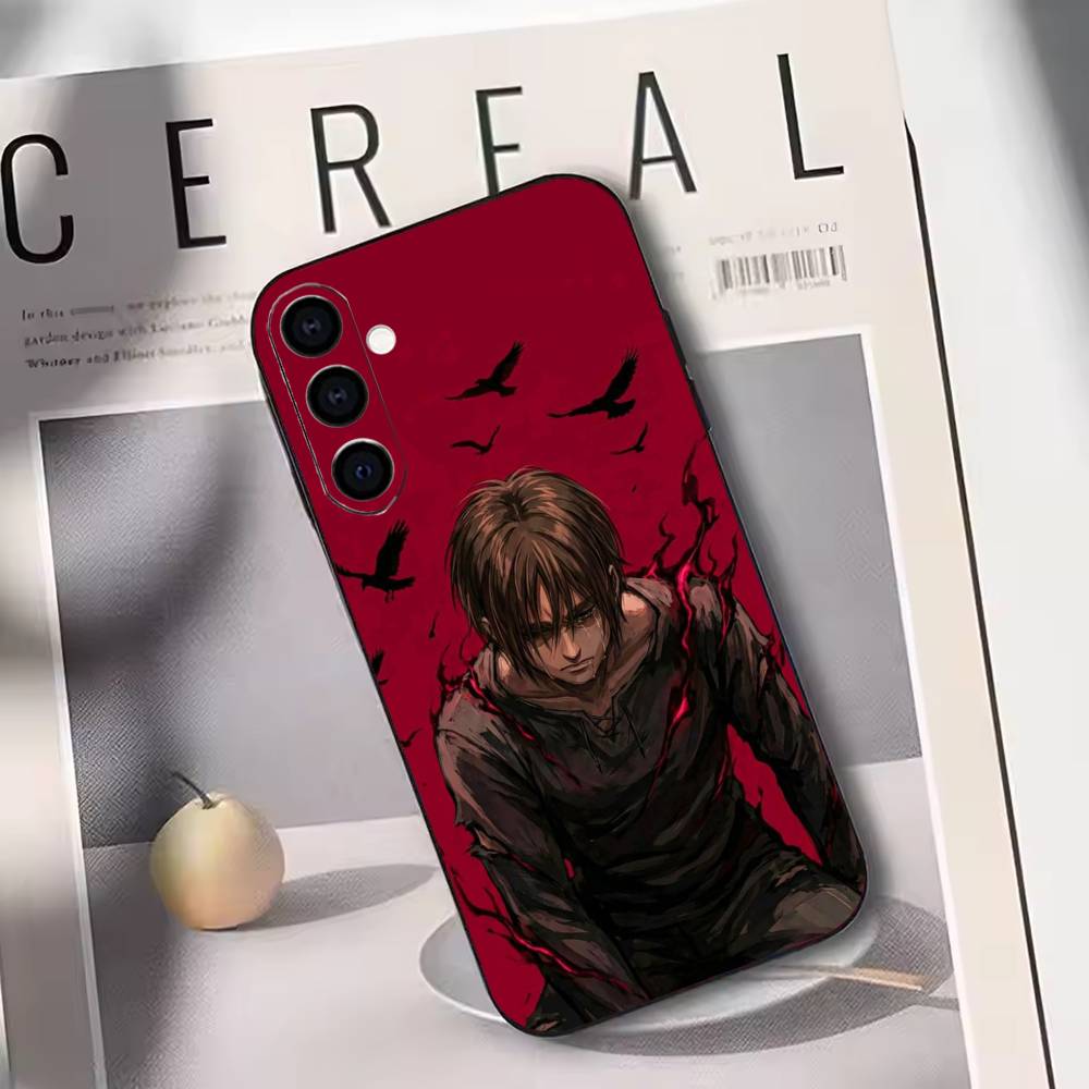 

Attack on Titan Eren Yeager Phone Case For Samsung Galaxy A73,A72,A71,A70,A53,A52,A51,Others Soft Black Cover Samsung a31
