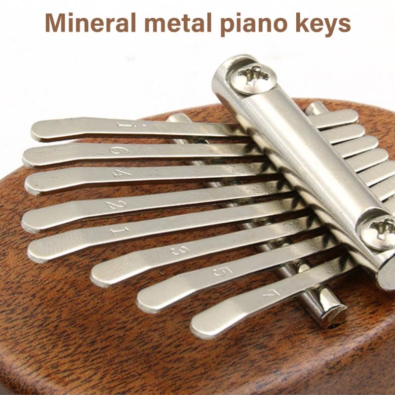 8 Keys Finger Piano Wood Finger Thumb Piano Musical Instrument Portable Wood Finger Piano for Kids Beginners