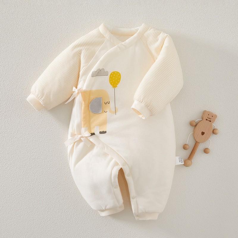 Baby Boy Girl Winter Thick Cotton Hanbok With Slipon Closure For Newborns