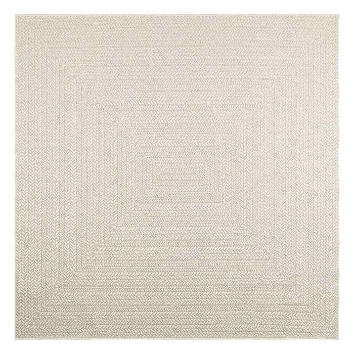 VidaXL ZIZUR Cream Rug 200x200 Cm Jute Look Indoor Outdoor, Outdoor Rug, Floor Mat, Indoor Rug, 4010367
