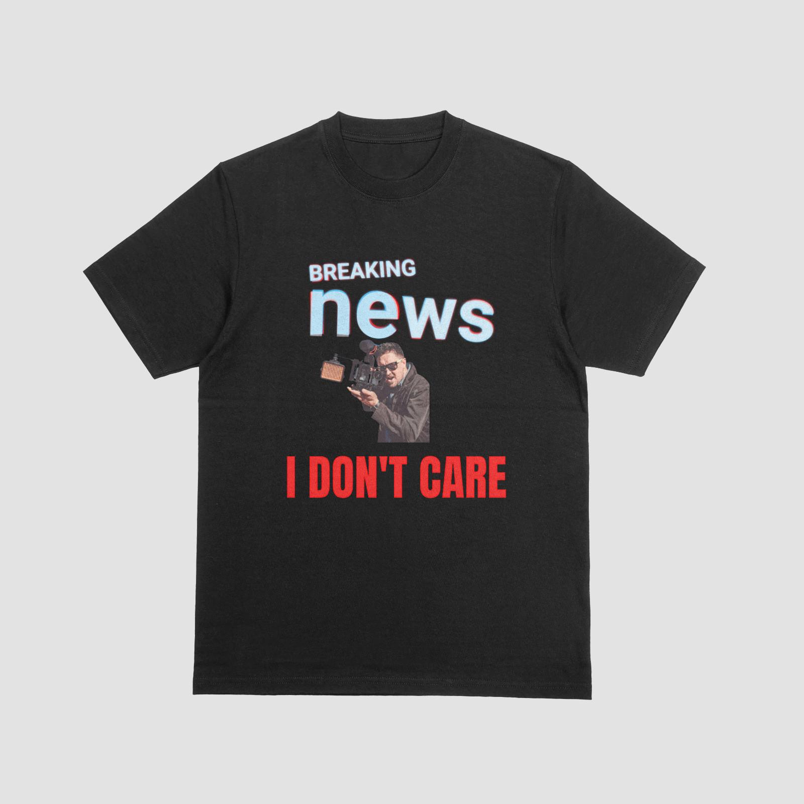 Breaking News I Don’t Care Funny Sarcastic Graphic T-Shirt 2XL