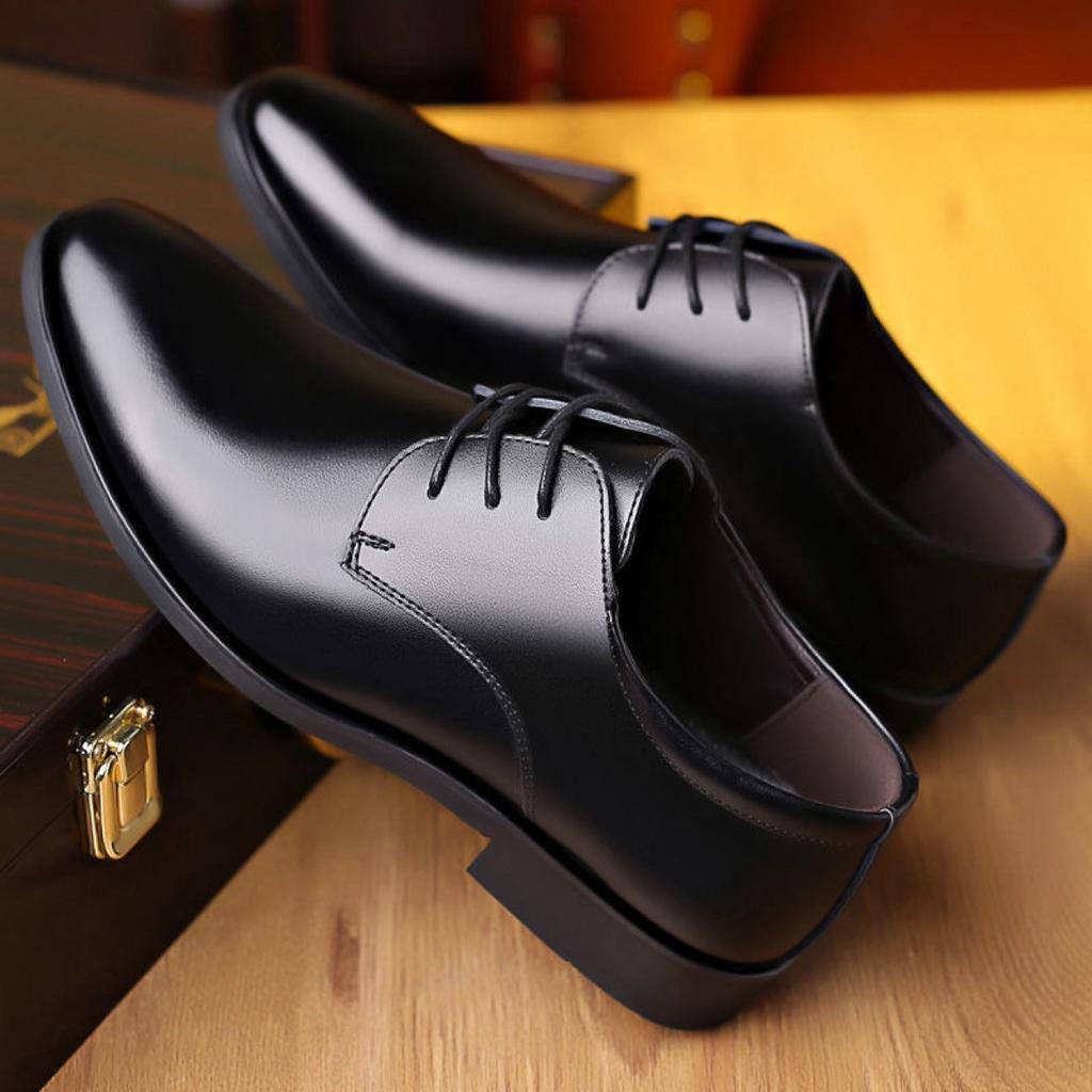 Zapatos de cuero para hombre de vestir de negocios zapatos casuales británicos talla grande zapatos de boda para jóvenes suela blanda