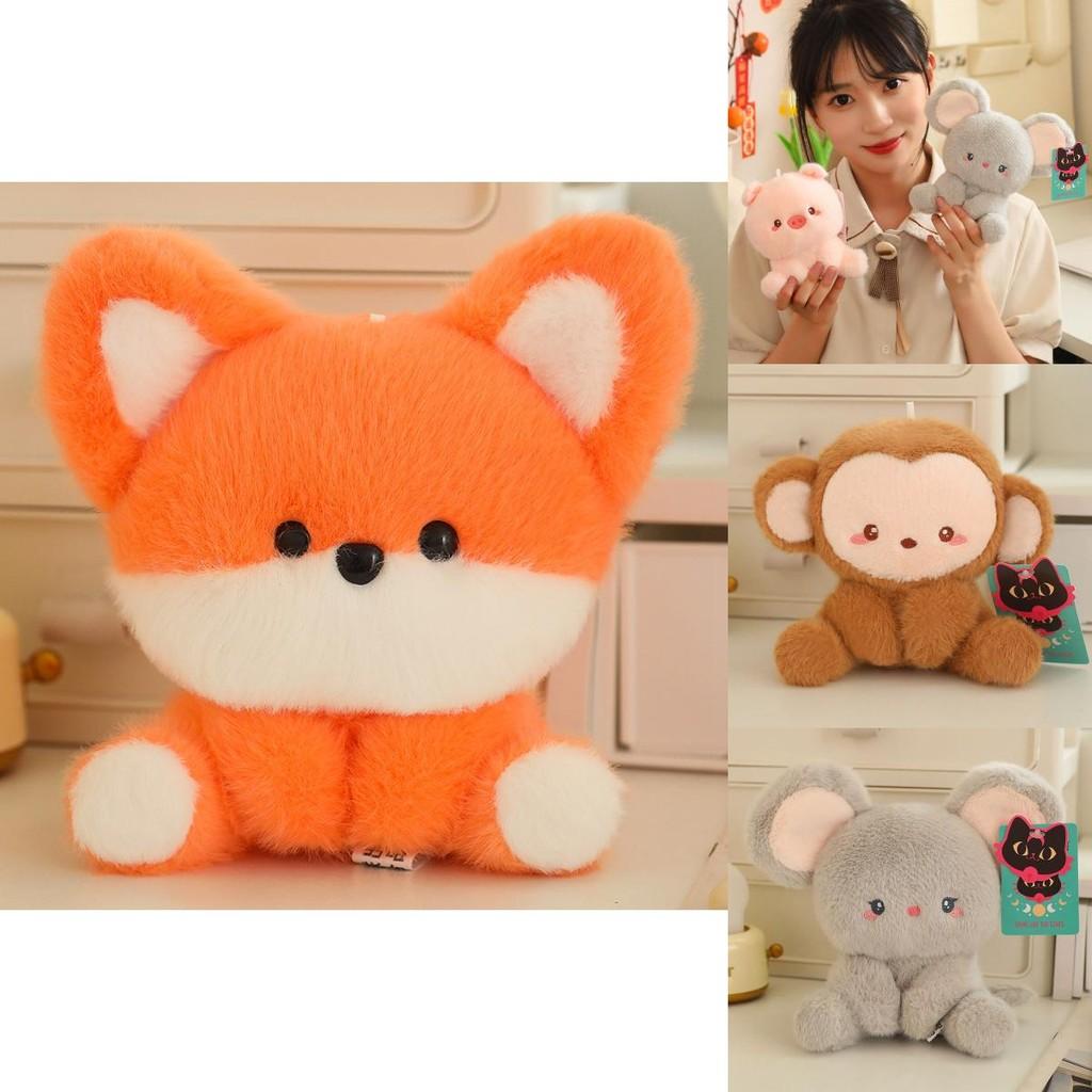 Adorable Plush Animal Dolls For Desktop Decoration Soft Pp Cotton Stuffed Toys