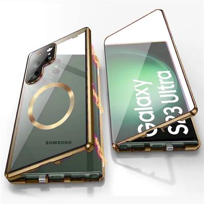 360° Full Closed Lens Glass For Samsung Galaxy S25 S24 S23 S22 S21 Ultra Plus Case Aluminium Alloy Magnetic Magsafe Protection Cover