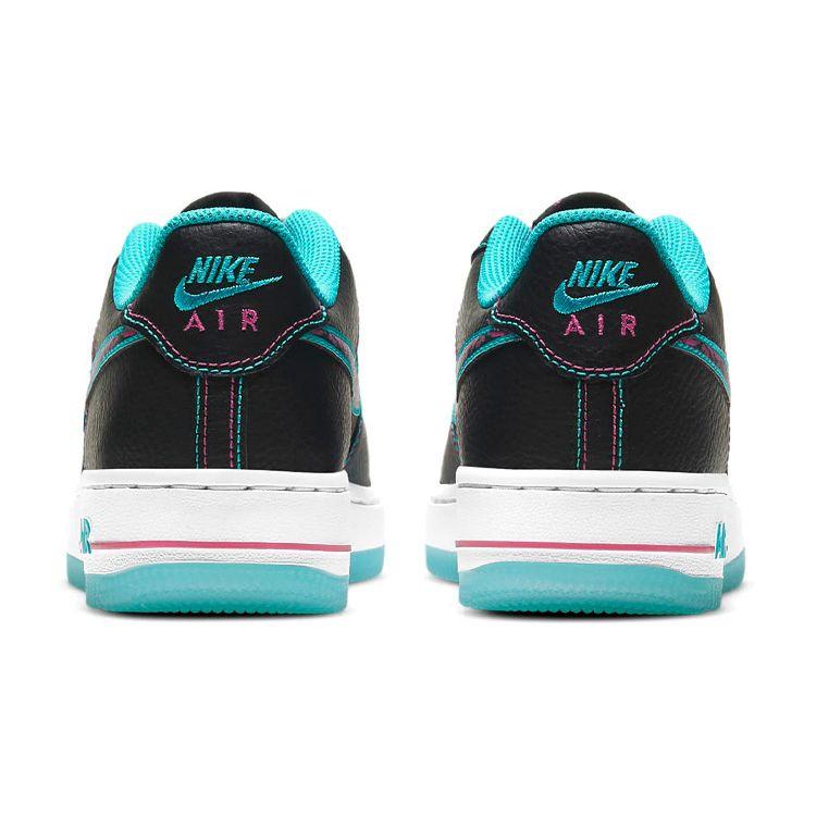 Nike Air Force 1 LV8 1 GS Miami Nights Kids Sneakers Black Light-Blue-Fury White DD9207-001