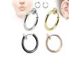 2pc/set Fake Nose Ring Hoops, Clip On Ear Fake Septum Ring Non Piercing Spring Hoop Earrings Lip Ring Fake Cartilage Earrings