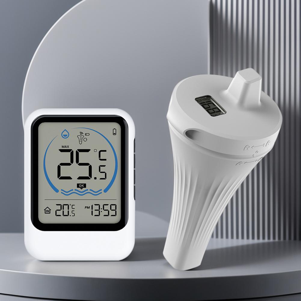 Digital Swimming Pool Floating Thermometer Waterproof Wireless Pool Temperature Monitor, Easy Read for Ice Bath Tub Fishbowl
