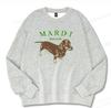 Korean Dachshund Print Sweatshirt 2024: Unisex Round Neck 320g Cotton, Kim Go-eun Inspired