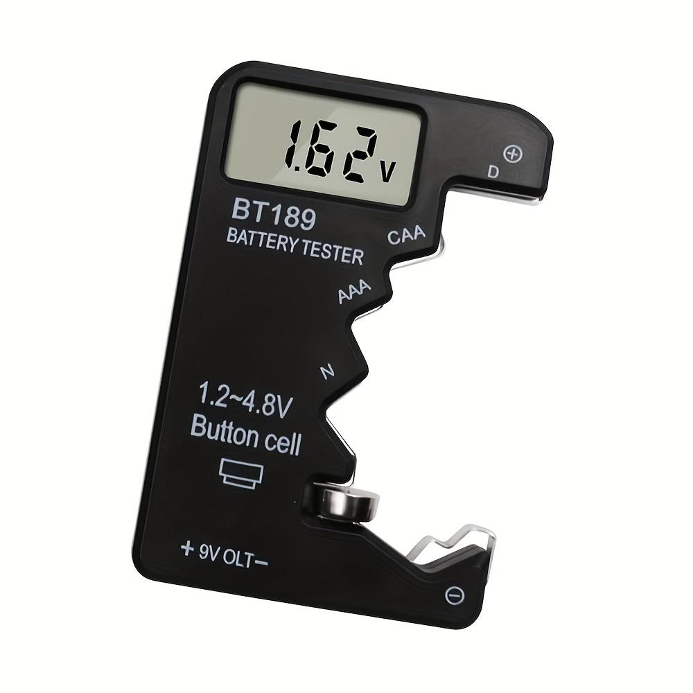 LCD Digital Battery Tester, Portable Capacity Detector Check AA AAA 9V & 1.5V Button Cell Capacitance Diagnostic Tool