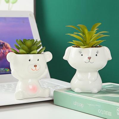 Sevimli Hayvan Çiçek Saksısı Etli Bitki Saksısı Seramik Saksı Ev Dekoru Masaüstü Süsleri Bahçe Dekorasyonu Bonsai Bitki Saksısı