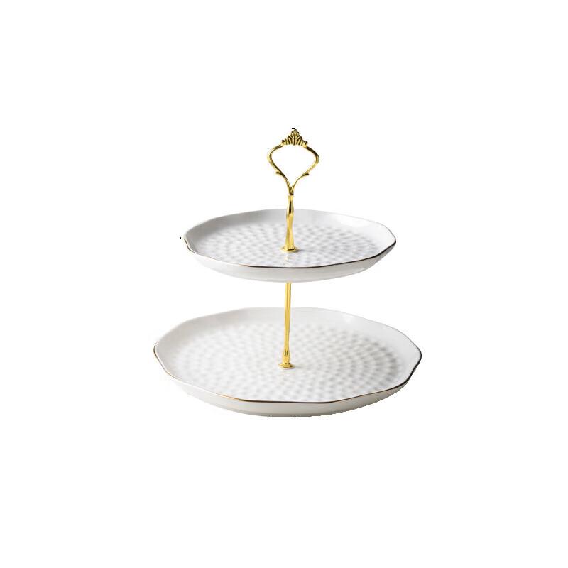 Nordic Lace Edge Ceramic Tiered Dessert Stand