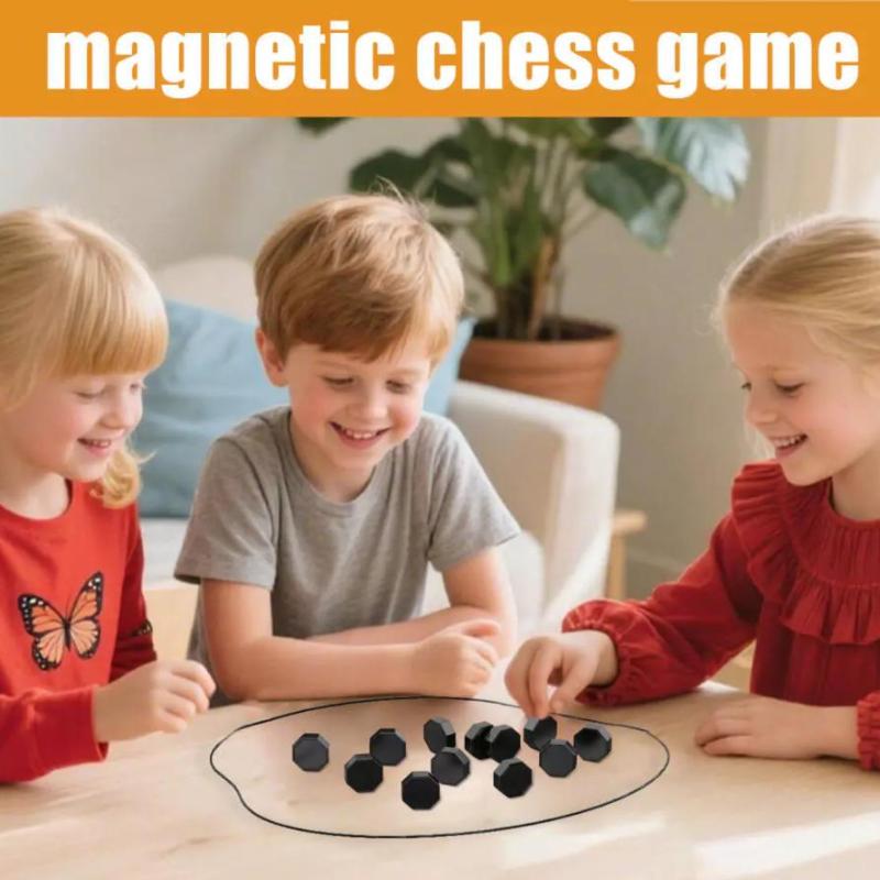 Party Games Magnetic Stones Game Interactive Magnet Board Strategy Game For Family Kids Adults Portable Magnetic Stones Play Set
