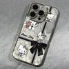 Bowknot KT Cat Fine Hole Gauze Case for Apple iPhone 17 Pro Max/16 - Dirt-Resistant, Cartoon Design for 11, 13, 14 Pro, 15