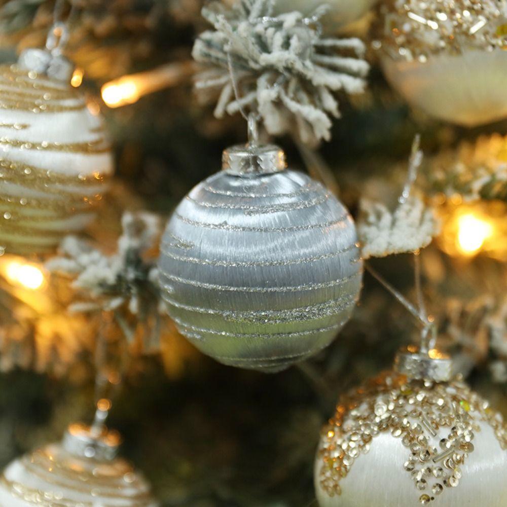 12pcs 6CM Christmas Ball Set Delicate Waterproof Christmas Tree Decoration Pendant Shatterproof Creative Hanging Ornament Gift