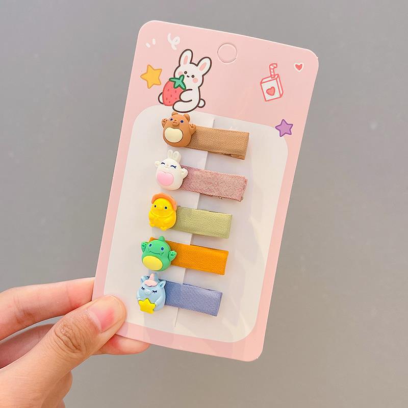 

5 шт./компл. детская заколка для волос с милым мультяшным животным, заколка для волос для маленьких девочек, модная боковая заколка с челкой для детей, аксессуары для волос