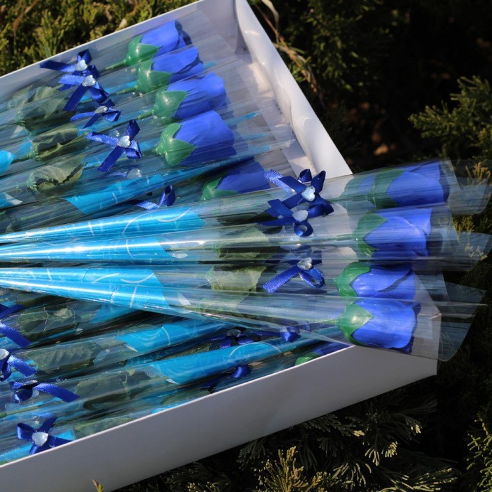 Single Soap Flower Rose Wedding Arrangement Valentine's Day Simulation Bouquet Immortality Flower Night Stall