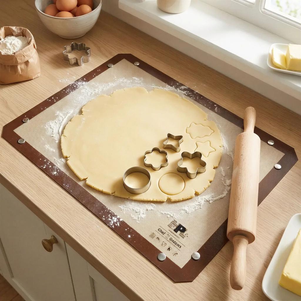 Silicone Baking Mat Dough Pad Click Dishwasher Safe 40x30 cm