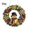 DIY Heimurlaubsdekoration Acryl Weihnachten Kunstperlen Aufhänge-Set, Beleuchteter Kranz 3D Perlen Bastelmalerei Set Kit mit LED-Lichterkette,