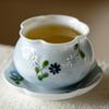Hand Painted Ceramic Tea Cup Daisy Scalloped Rim Master Cup Chinese Gongfu Tea Set Home Office Use Zen Style Gift