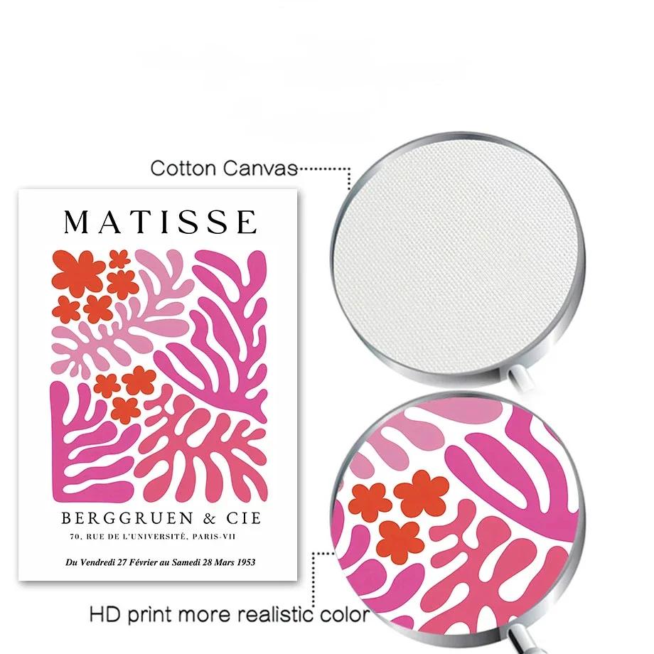 Skandinavischer Minimalistischer Wandkunst Rosa Matisse Bauhaus Blumenmarkt HD Leinwand Poster Druck Heim Schlafzimmer Wohnzimmer Dekoration