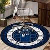 Police Box Time Travel Round Carpet Chair Cushion Round Entryway Rug, Soft Round Rugs for Living Room, Bedroom, Circle Carpet Decor Gifts