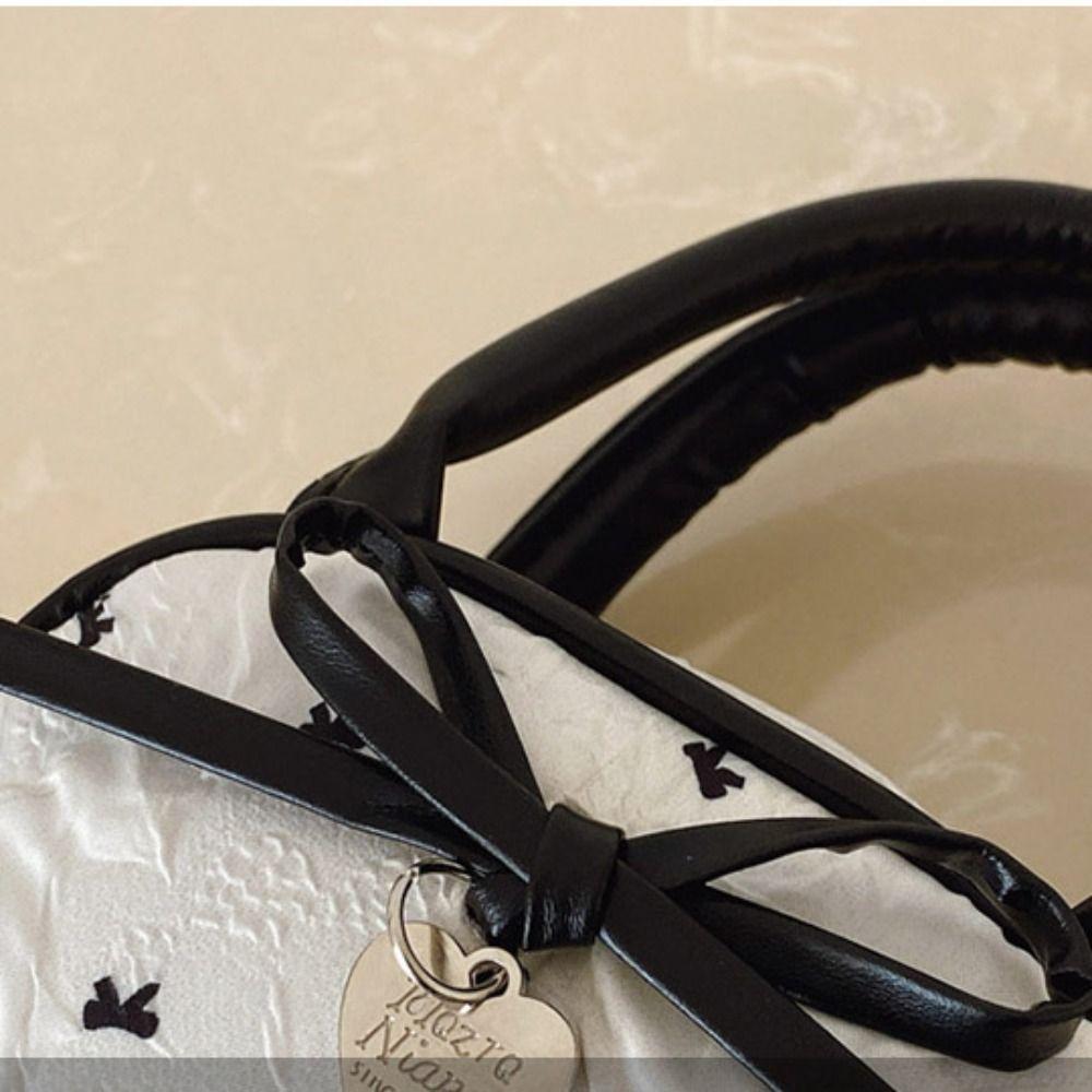 Y2K Bow Polka Dot Crossbody Bag Love Pendant Vintage Handbag Mini Top-Handle Bag  Women&Men