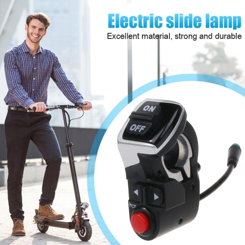 Lätt styrets kontroller Elektrisk skoterbrytare E-skoter Blinkers På/Av-knapp Lämplig för Kugoo M4 Skateboard