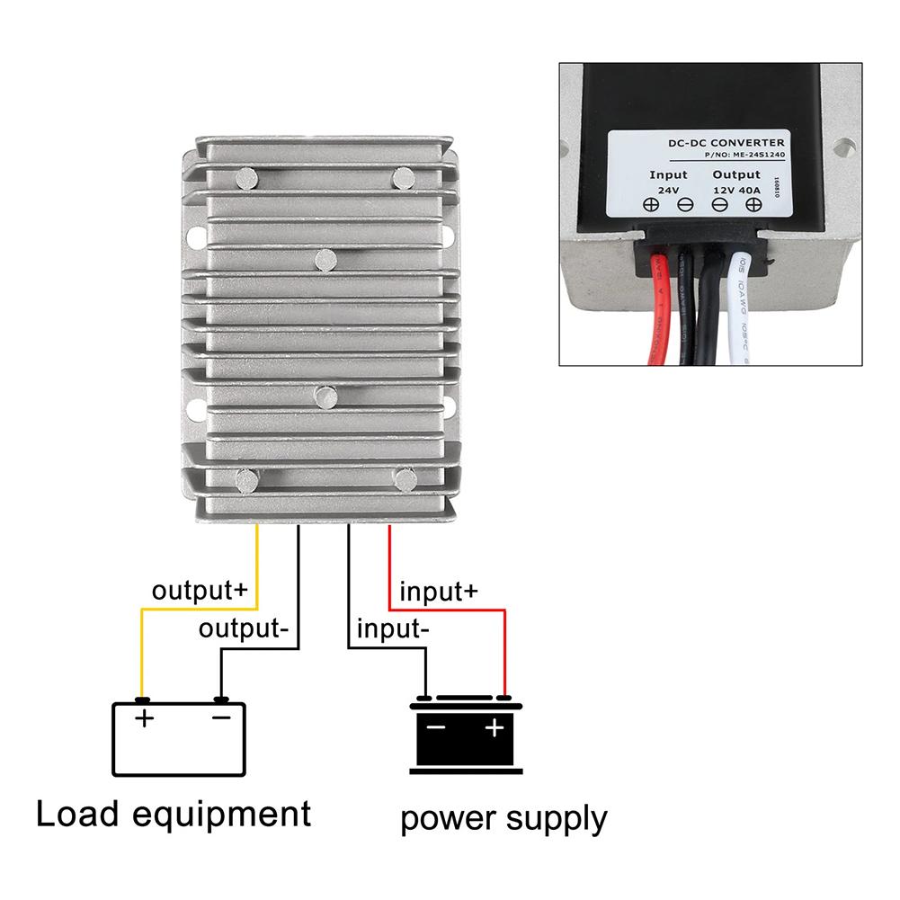 Compact Waterproof Converter DC-DC Step Down 40A No-load Current 50mA Overcurrent Protection Overvoltage Protection