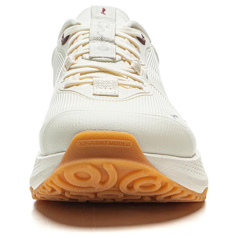 Li Ning Soft Plus Breathable Running Shoes With Stability Support And Shock Absorption Men Sneakers Off-White Red AGLV003-1