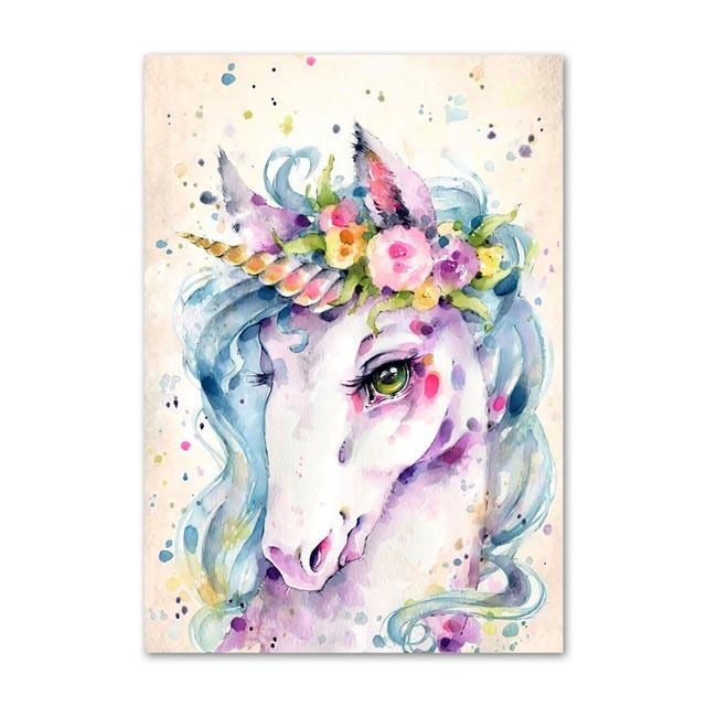 Canvas Pictures Home Decor Painting Wall Art Rabbit Fox Flamingo Prints Creative Watercolor Nordic Poster Modular Living Room No Frame