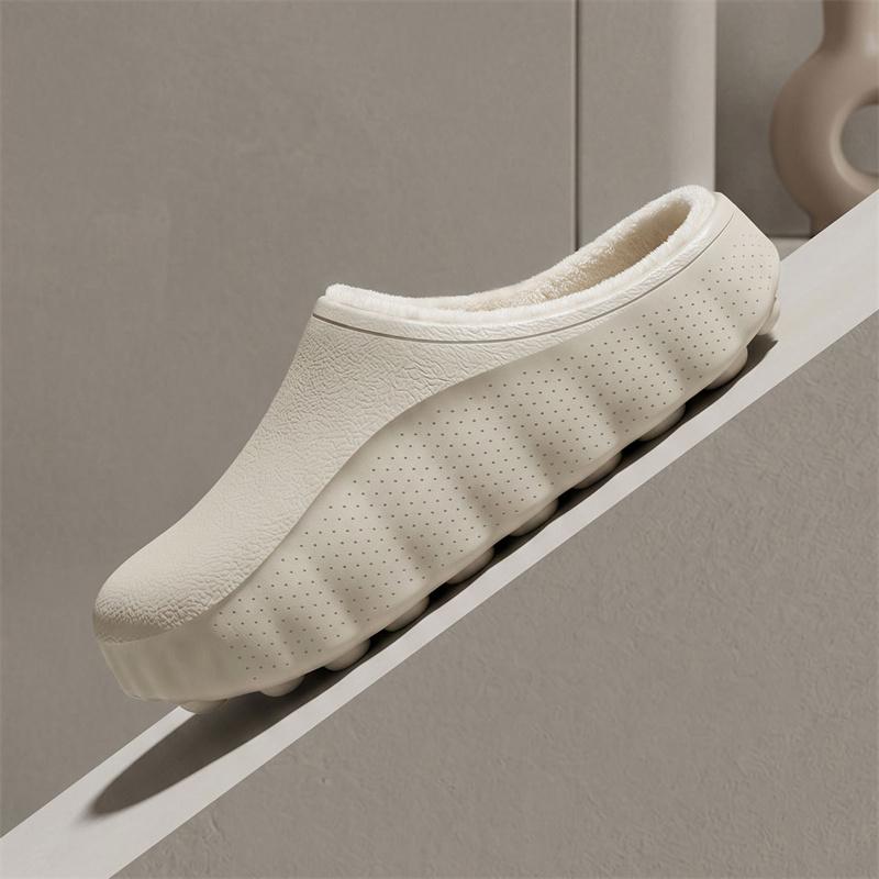 Men Warm Winter Cotton Shoes Women Warm Fur Home Slippers EVA Non-Slip Plush Slippers Indoor Couple Thick Sole Footwear Slides