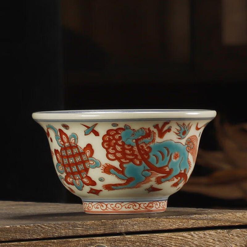 Deouxingguang Ceramic Gongfu Tea Cup - Intertwined Lotus