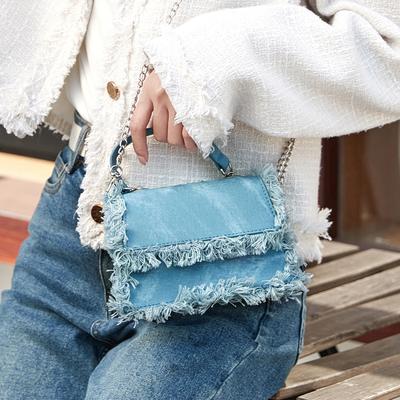 Fashion Women's Crossbody Bags Lady Tassel Shoulder Bags Female Casual Denim Handheld Messenger Bag  New Trend Handbags