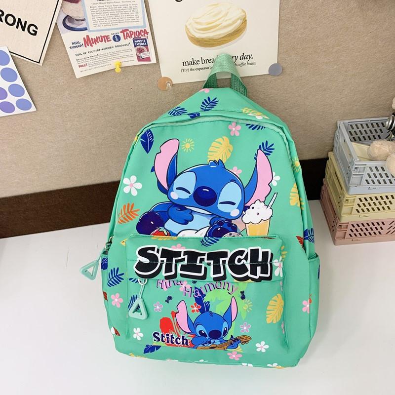 Lilo Stitch Kids Backpack With Durable Nylon For School Use And Cartoon Design