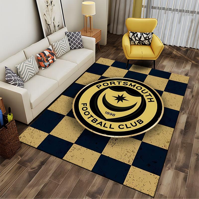 Portsmouth FC Logo Carpet Suitable As a Non-slip Mat for the Living Room or Bedroom Sofa