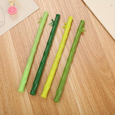 10pcs 0.5mm Random Color Creative Bamboo Gel Pen Cute Fresh Water Pen Desktop Office Supplies Needle Tube Signature Pen