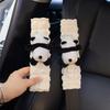 New Cute Cartoon Panda Car Seat Belt Cover Four Season Universal Soft Puff Material Auto Safety Shoulder Pad Car Decoration