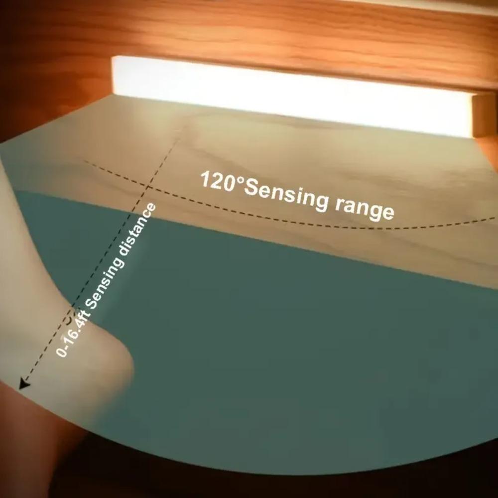 USB Rechargeable LED Cabinet Light with Motion Sensor - Portable Bar Night Light for Kitchen Bedside Wardrobe Closet Induction