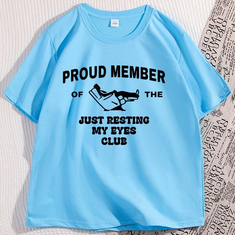 Funny Dad TShirt Men Just Resting My Eyes T Shirt for Dad Fathers Day Short Sleeve Cotton Tshirt Casual Breathable Loose Tees