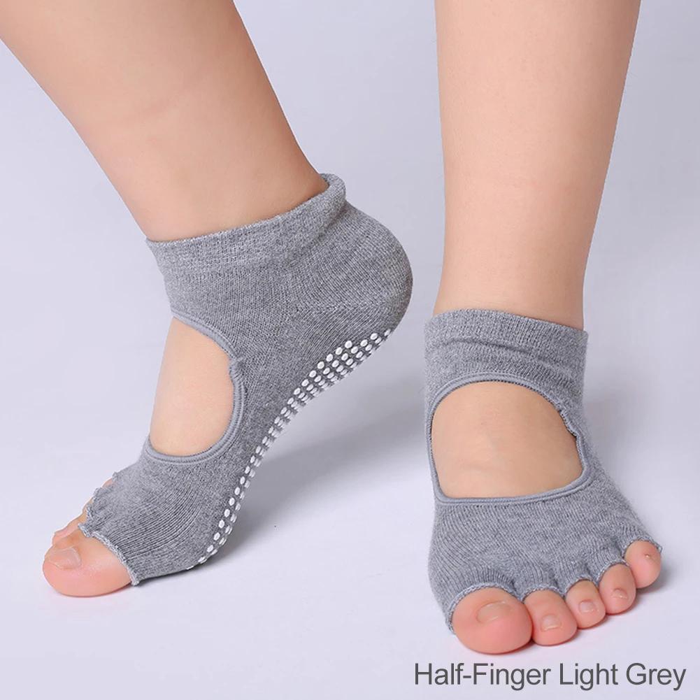 1Pair Grip Socks for Women, Non Slip Pilates Yoga Socks with Double Stripes Non Slip Socks for Workout, Ballet, Athletic Socks