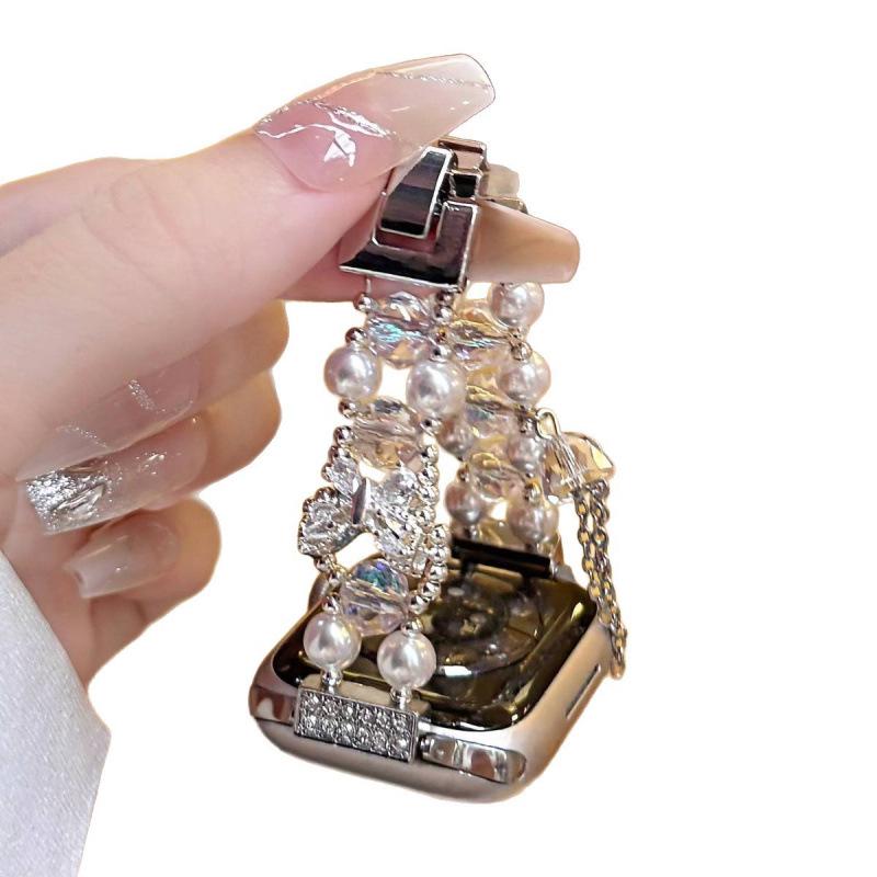 Butterfly Clover Heart Pearl Watch Strap for Huawei, Xiaomi, Apple Watch, iWatch