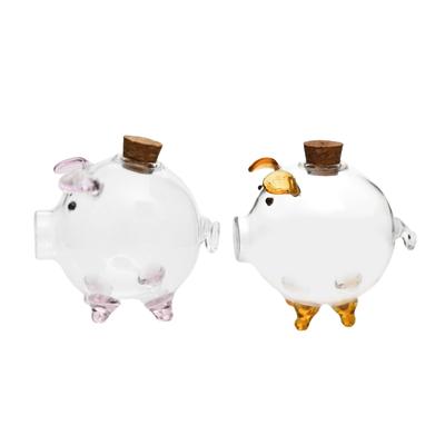 Lovely Piggy Box For Coin And Cash Clear Glass Money Jar Gold Bean Storage Bottle For Home Decoration