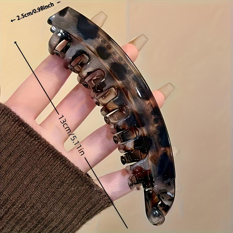 3-piece Set of Large Anti-slip Banana Clips with Back Comb for Women's Ponytail and Updo Clips, Versatile Hair Clips