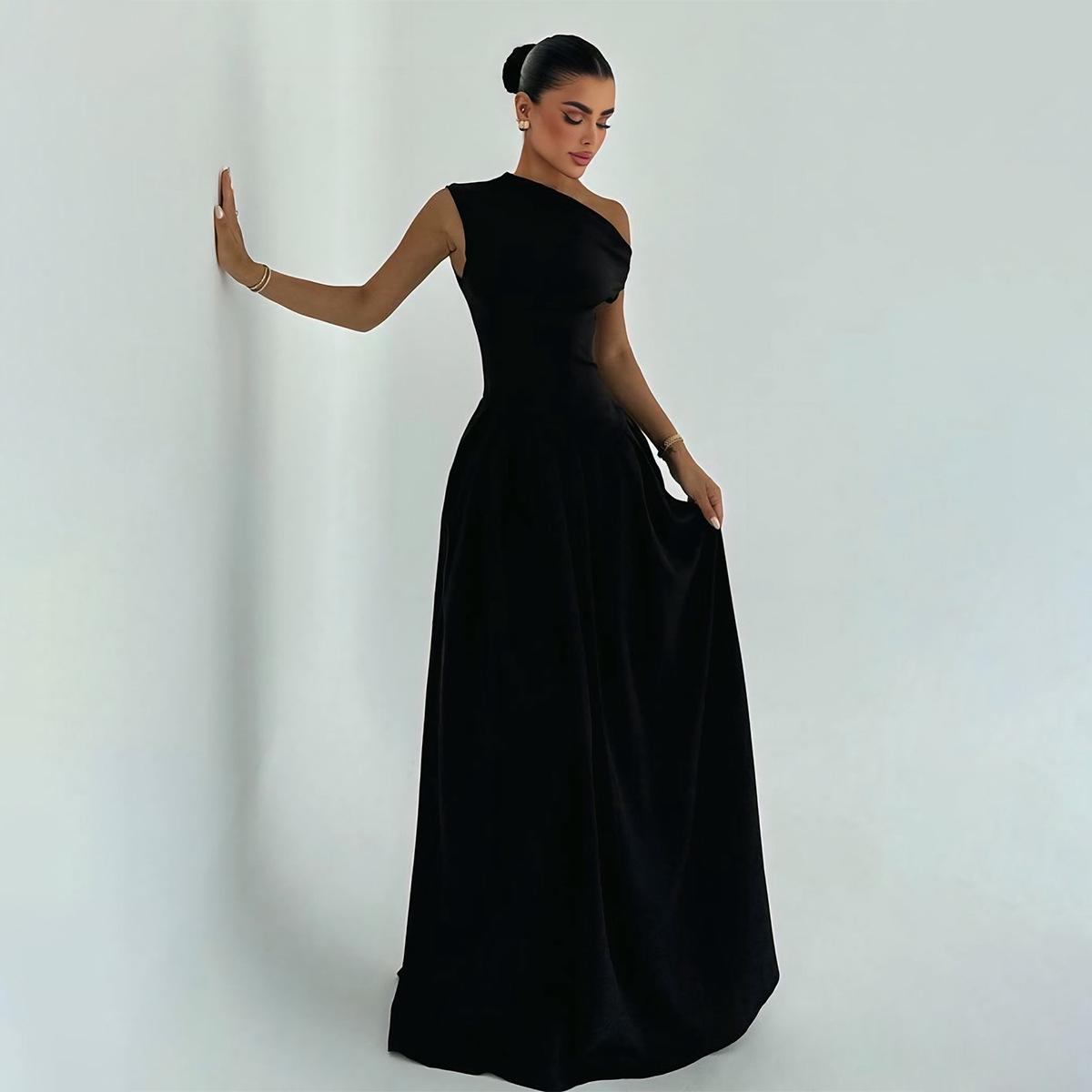 

Di Yun Off-the-Shoulder Elegant Evening Gown - Women s 2026 Summer Collection S чорний