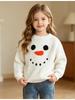 Hand-Embroidered Snowman Knit Sweater - Christmas Cotton, Long Sleeve for Baby Boy/Girl