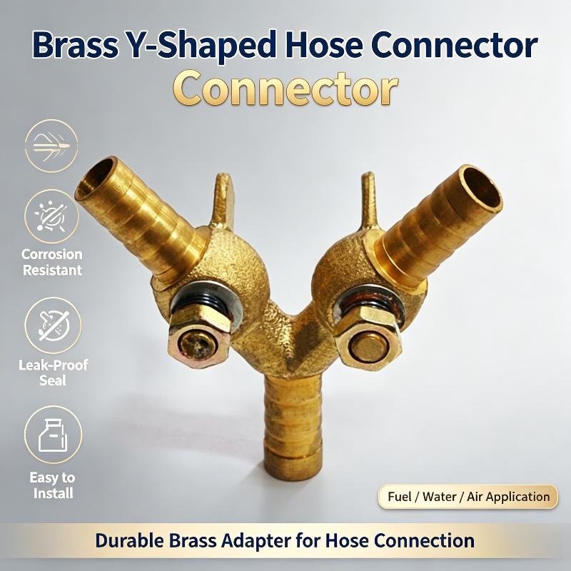 1 PCS Fit Hose Inner Diameter 8mm 10mm Barbed Y 3 Ways Brass Shut Off Valve Gas Valves For Fuel Air Gas